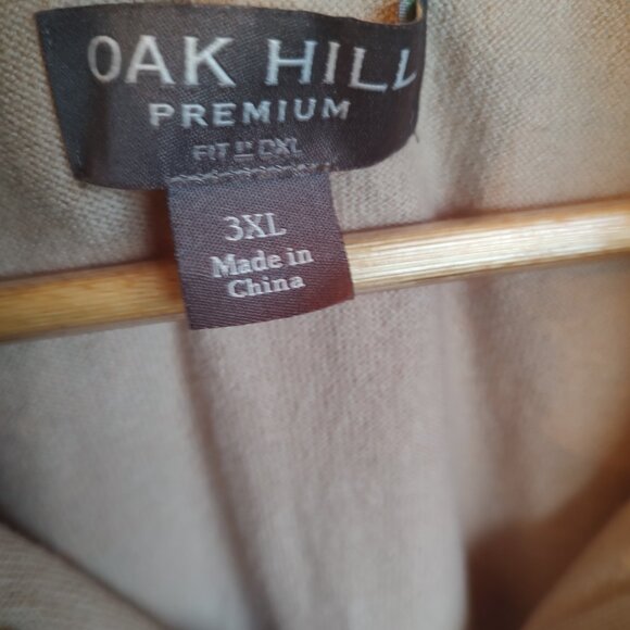 Oak Hill Premium Men's Quarter Zip Tan Sweater - Size 3XL - Picture 3 of 4
